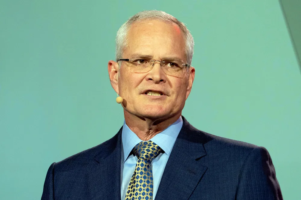 At the helm: ExxonMobil chief executive Darren Woods.