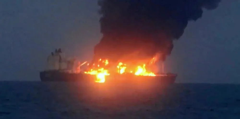 Houthi-supplied video showed the Sounion after explosives were detonated on the deck