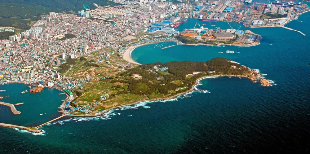 Aerial view of Ulsan, South Korea