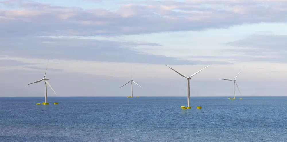 CGI of Pentland Floating Offshore Wind Farm being developed by Copenhagen Infrastructure Partners under Highland Wind banner