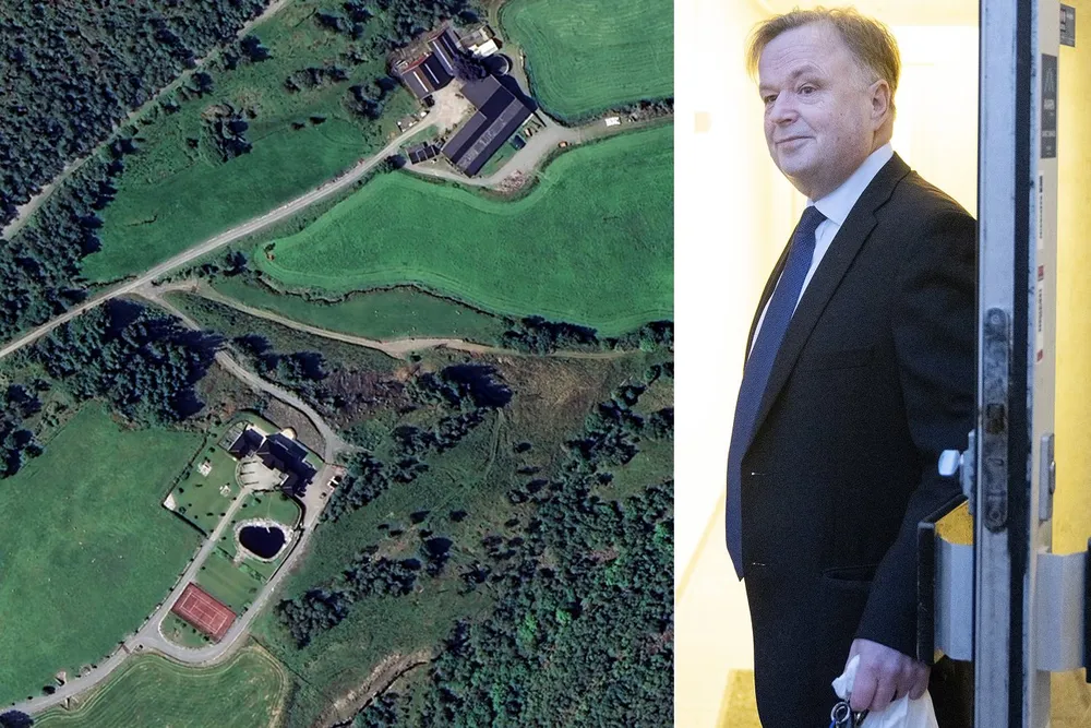 Eiendommen til Erling Ueland (innfelt) på øya Ombo utenfor Stavanger.