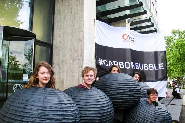 Bubble protest: Groups argue against carbon-intensive exploration