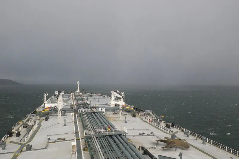 Making waves: The United Kalavryta is still off the US coast with an oil cargo