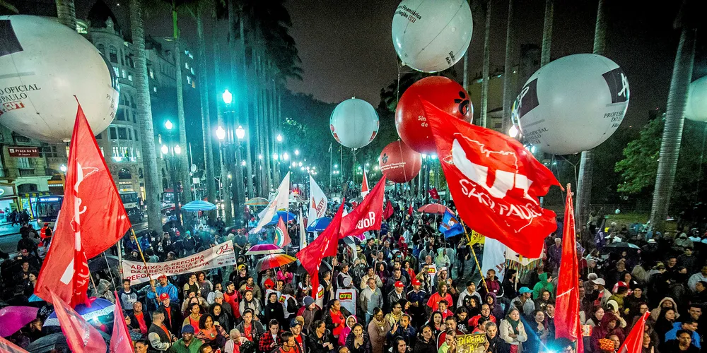 A protest against Brazilian president Michel Temer in São Paulo in June