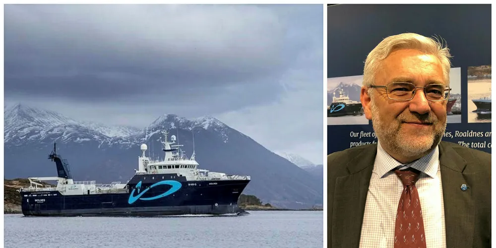 Tråleren Molnes ble bygget om for et par år siden. Administrerende direktør Tore Roaldsnes i Nordic Wildfish liker ny teknologi.