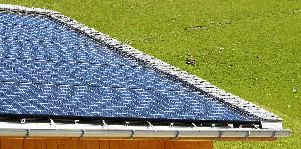 A rooftop solar installation.
