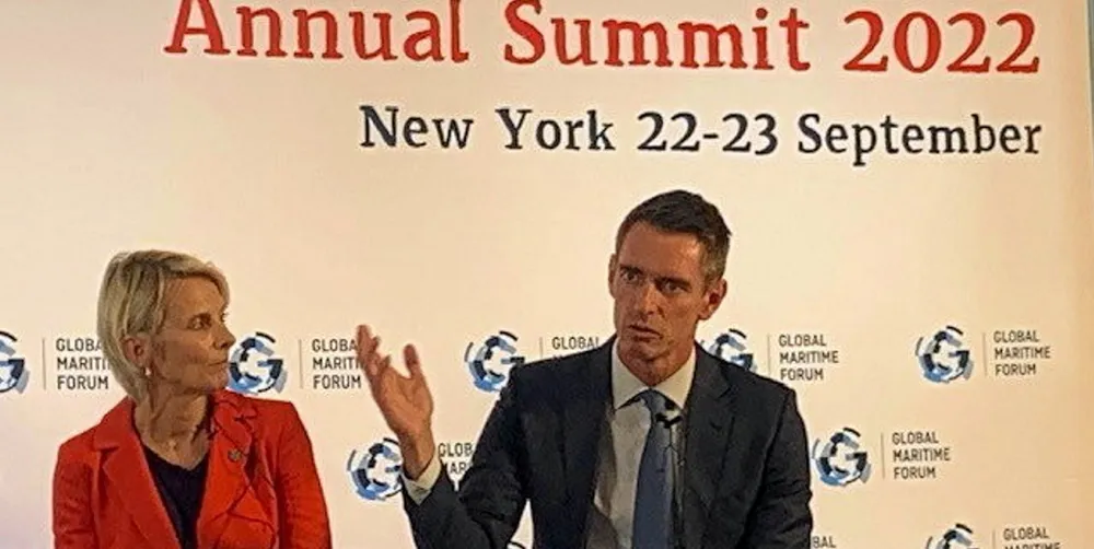Rasmus Bach Nielsen speaks at the launch of the Climate Action in Shipping Report. He was speaking alongside Philippa Charlton of Lloyd’s Register during Climate Week in New York.