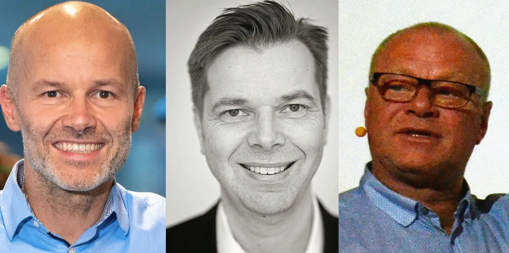 Det er like før de nye fastprisene blir tilbudt næringslivet. Bransjen har disse anbefalingene til sine bedriftskunder. Fra v: Simen Armond (Volte), Lorents Hansen (Energi Salg Norge) og John Brottemsmo (Kinect).
