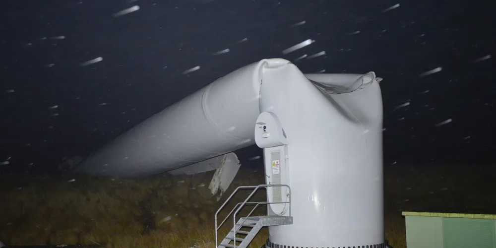 The collapsed turbine in Northern Ireland