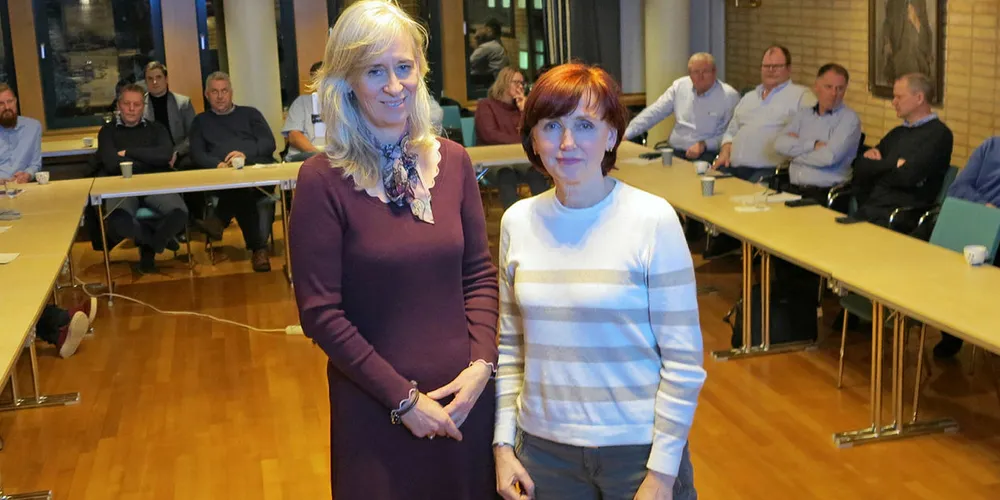 FORUTSIGBARHET: Leder for sjømat i Nordea, Louise Haahjem, mener en statlig kvotebank skaper usikkerhet knyttet til finansiering av fiskebåter, en kvotebank lederen i Pelagisk Forening, Marit Hamre, viser til at ingen i næringen vil ha.