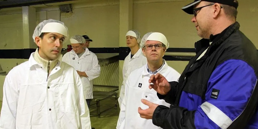 Konserndirektør Thomas Farstad i Aker Seafoods besøkte fredag Norway Seafoods anlegg i Finnmark.