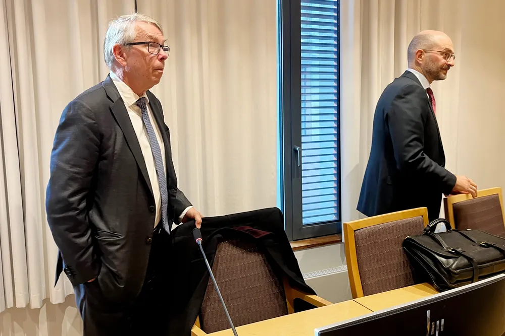 Marius Gisvold i Advokatfirmaet Gisvold og Mathias Tveten i Ro Sommersnes representerer Pareto Securities i Solstad-striden. Pareto var Solstads rådgiver i den omstridte refinansieringen fra høsten 2023.
