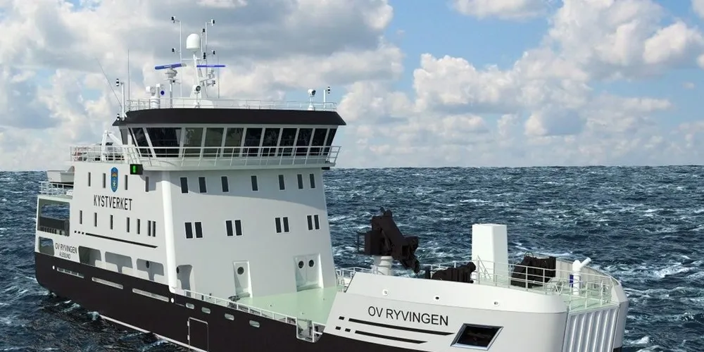 OV «Ryvingen» leveres til Kystverket i 2018. Illustrasjon: Fitjar mekaniske verksted/Kystverket