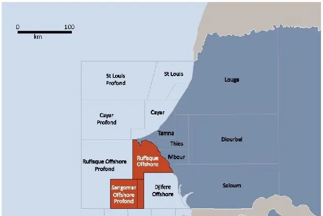 FAR’s three blocks offshore Senegal are highlighted in red