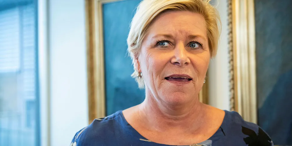 SIGNAL: Finansminister Siv Jensen signaliserer at det kan komme endringer i Havbruksfondet.