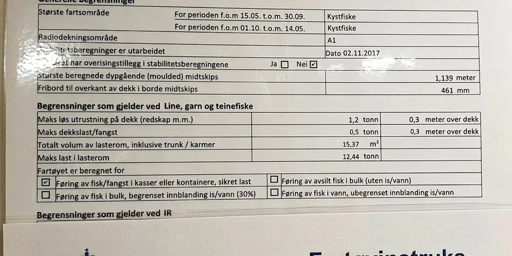 MANGLER: Mange sjarker har fortsatt ikke fått fartøyinstruksen på plass på styrehusveggen.
