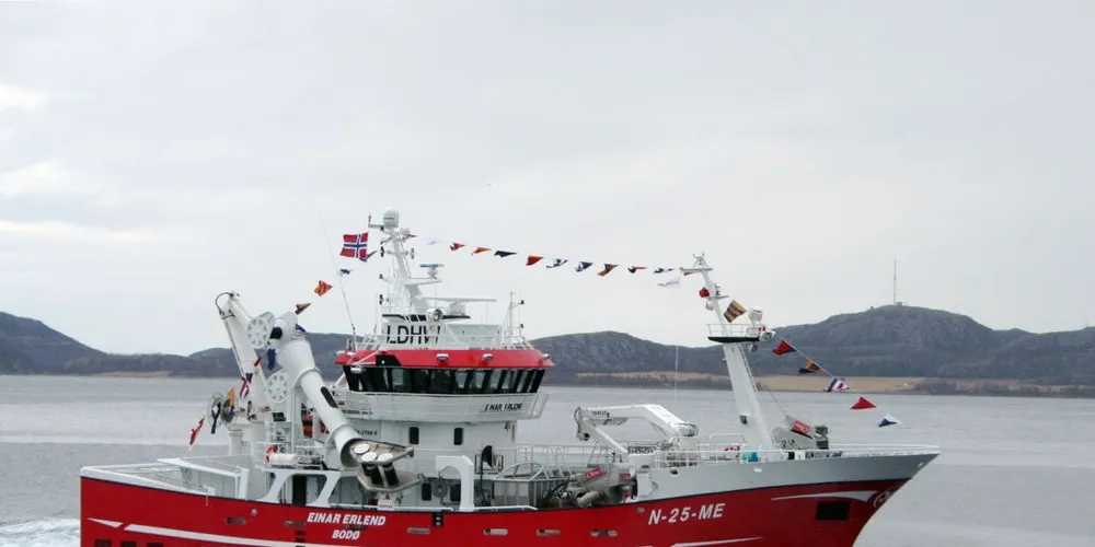 I begynnelsen av 2014 ble nye «Einar Erlend» sjøsatt, og ble dermed det største nybygget i Nordland. Fartøyet er ett av tilsammen 57 nybygg i fjor. Foto: Arnfinn Myrvang