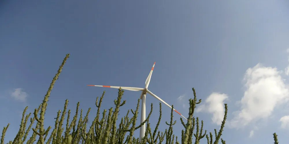 A Suzlon turbine in Gujarat, India PIC: SAM PANTHAKY/AFP/Getty Images