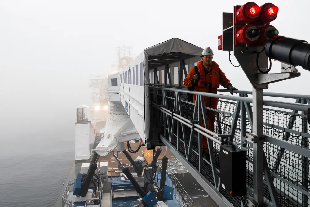 EXTRA PROTECTION: Ampelmann earlier this year introduced the N-type “Icemann” walk-to-work system for extreme cold conditions.