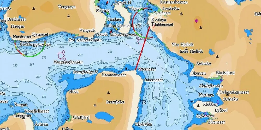 Området i Kaldfjorden som er stengt fra 20. januar. Kart: Fiskeridirektoratet.