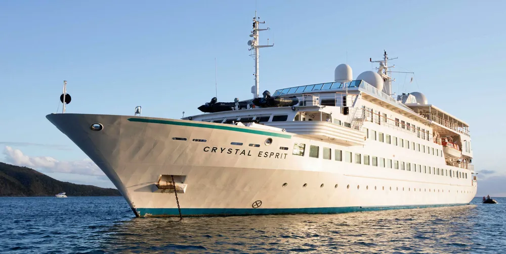 Crystal Cruises’s 3,370-gt Crystal Esprit (built 1991). The ship was sold to Lindblad Expeditions in September 2021.