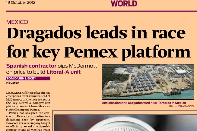 Pemex tender: Leader said to emerge in platform bidding