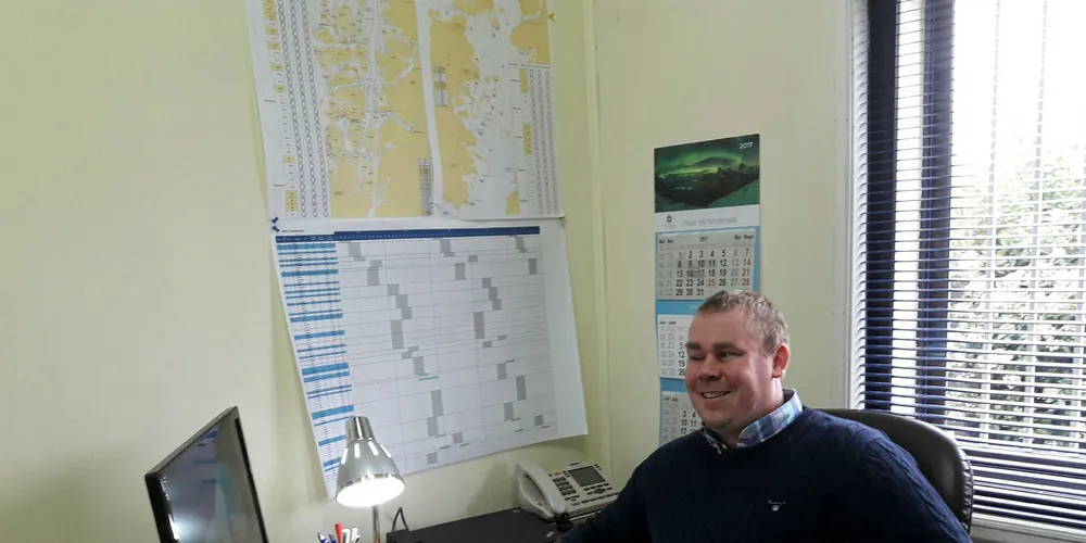 Andreas Driveklepp på jobb hos Multiexport i Puerto Montt, Chile.