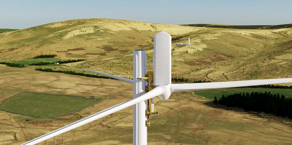 CGI of SenseWind self-erecting tower concept