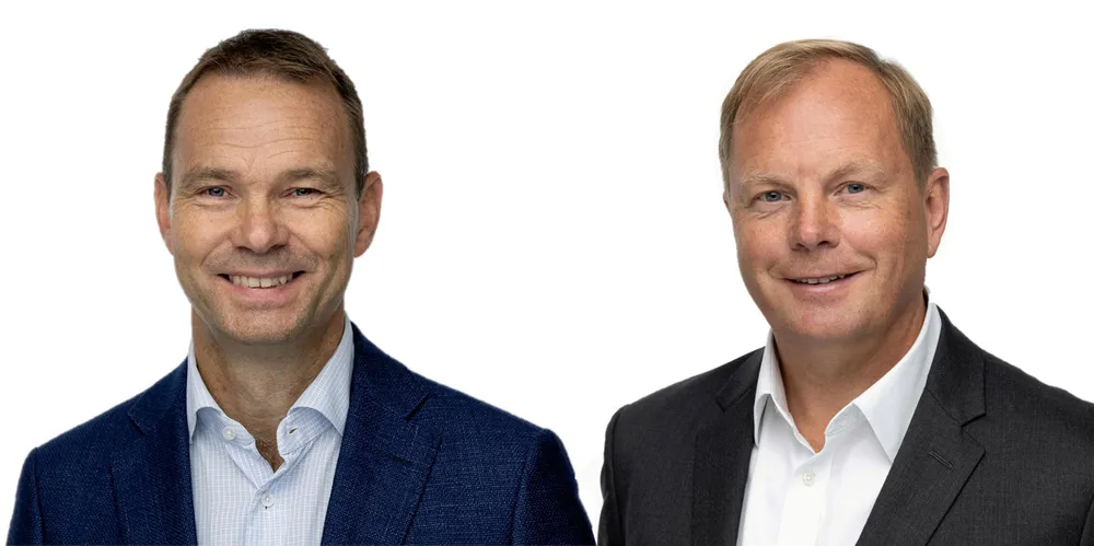Rolf Thore Roppestad (left), chief executive of Gard, and chief underwriting officer Bjornar Andresen.
