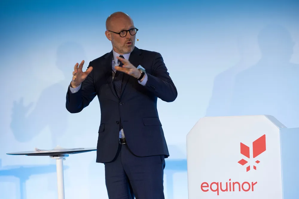 Finansdirektør Torgrim Reitan i Equinor, her fra kapitalmarkedsdagen i London.