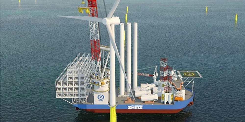 Shimizu is building a massive offshore wind vessel.