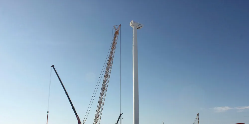 Goldwind's GW3S prototype during on-site assembly in China. Pic: Goldwind