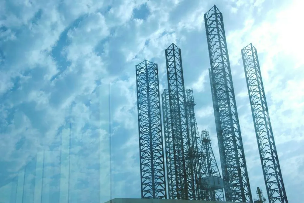 Lined up: jack-up rig