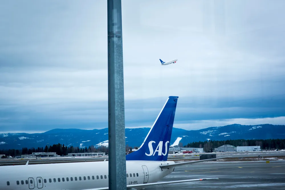 SAS-fly på Gardermoen.