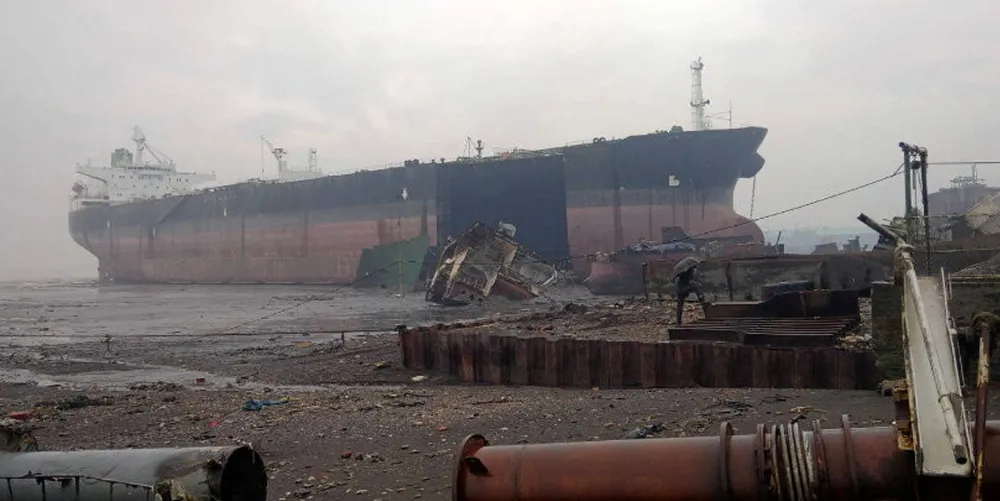 The aframax Oro Singa was sold by an Indonesian shipowner before being beached in Chattogram in September.