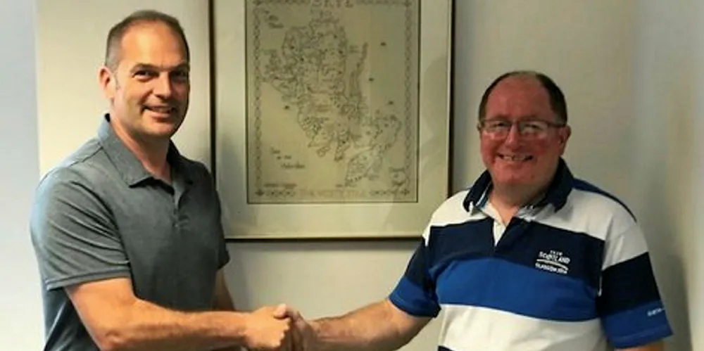 Alex MacInnes, CEO, welcomes Karl Scott (left) onto the board of Organic Sea Harvest as a non-executive director.