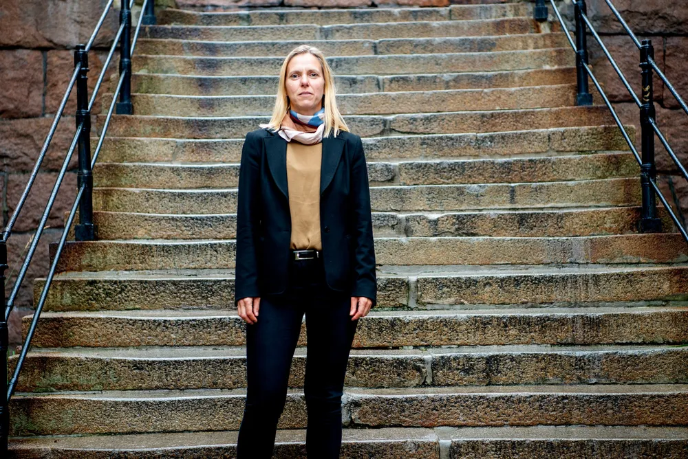 Konserndirektør Marianne Gjertsen Ebbesen hopper opp ett nivå i Obos. Her fotografert ved en tidligere anledning, da hun var sjef for konsernets bank.