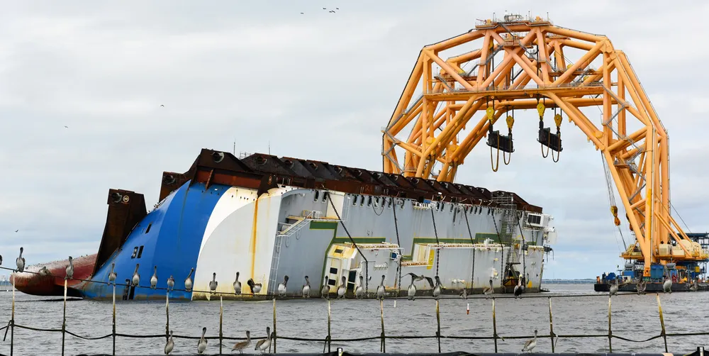 The Golden Ray grounded in September 2019.