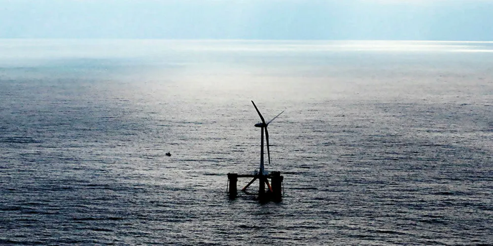 Japan's pioneering floating wind turbine at Fukushima.