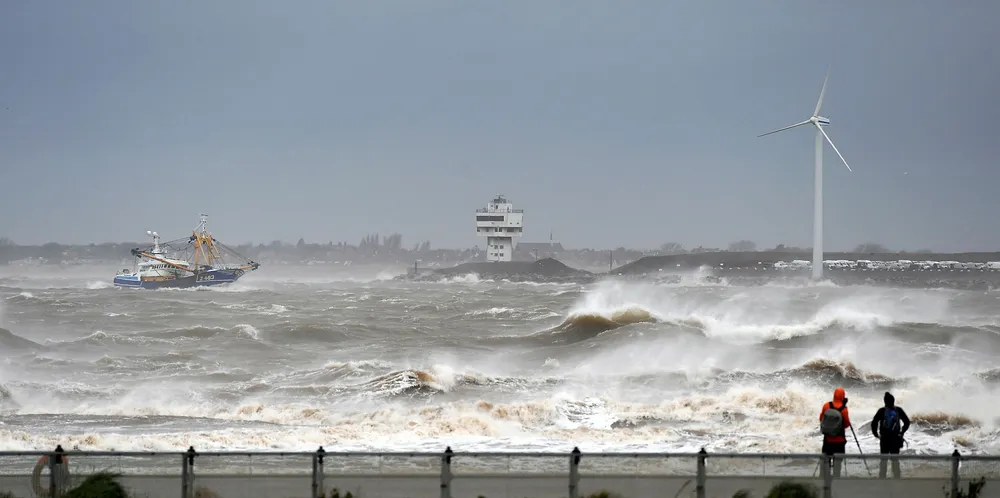 UK government figures show offshore wind generation matched onshore last year to together produce 20% of the total power production in the country