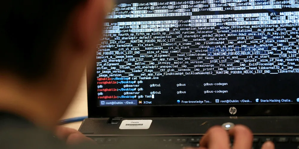 A student takes part in a 'hackathon'.