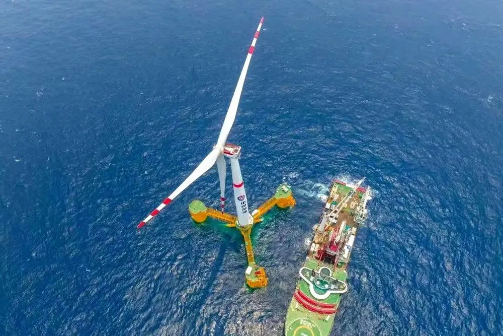China’s first South China Sea deepwater floating wind farm.