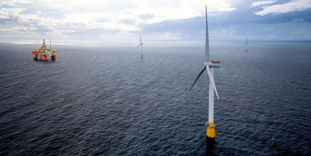 Mockup of Equinor's Hywind Tampen array that is currently being built