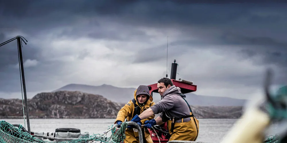 Loch Duart salmon farm in Scotland.