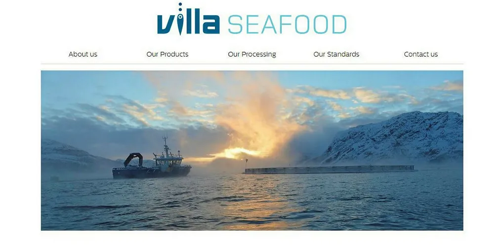 Screen shot from the website of Villa Seafood that has been misused in scams.