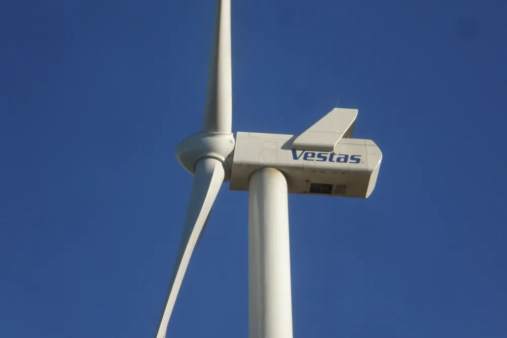 The blade broke off at a wind farm that features 66 Vestas V112 turbines.
