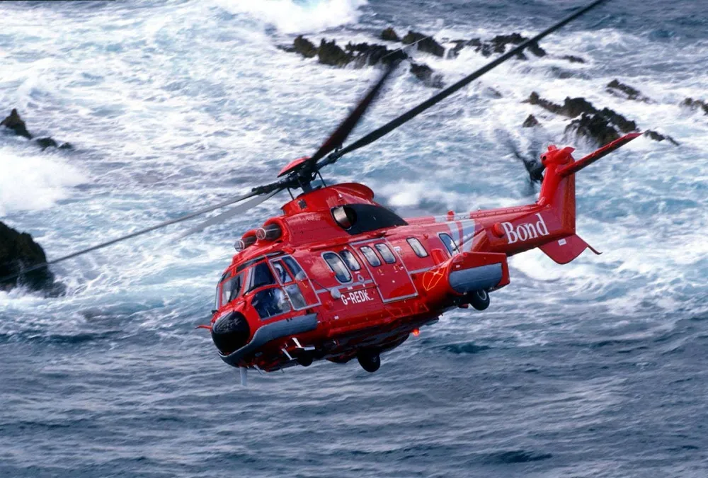 Helicopter ditching: A Bond aircraft went down earlier Thursday