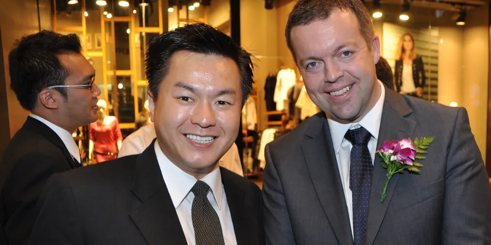 Charlie Wu (left), Marine Harvest's managing director Asia, with CEO Alf Helge Aarskog