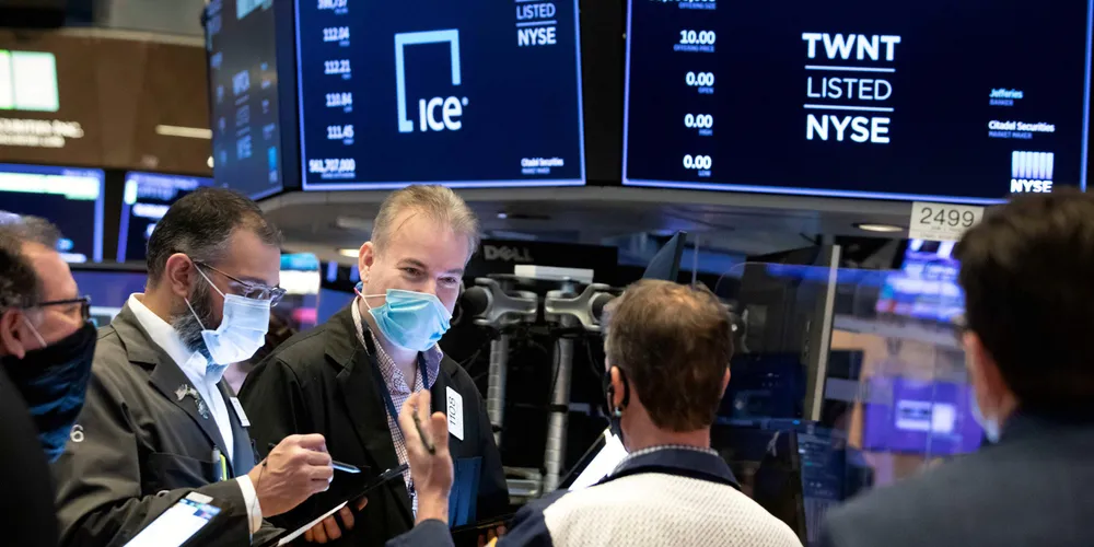 Traders work on the floor at the New York Stock Exchange. US-listed bulker stocks have led shipping's 2021 shares performance by a large margin, but can they keep up the pace?