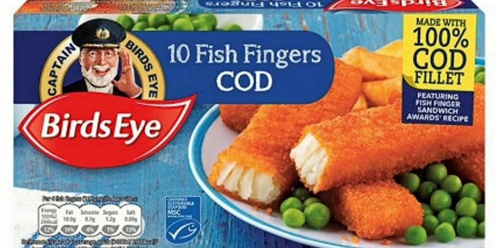 Bird's Eye cod fillet fish fingers.